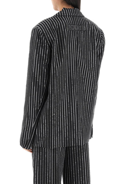 ROTATE blazer with sequined stripes