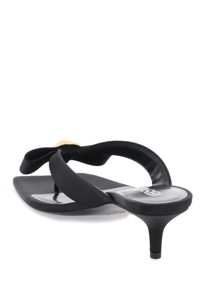 VERSACE gianni ribbon thong mules