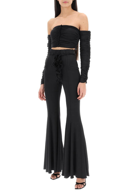 ROTATE ruched off-shoulder cropped top