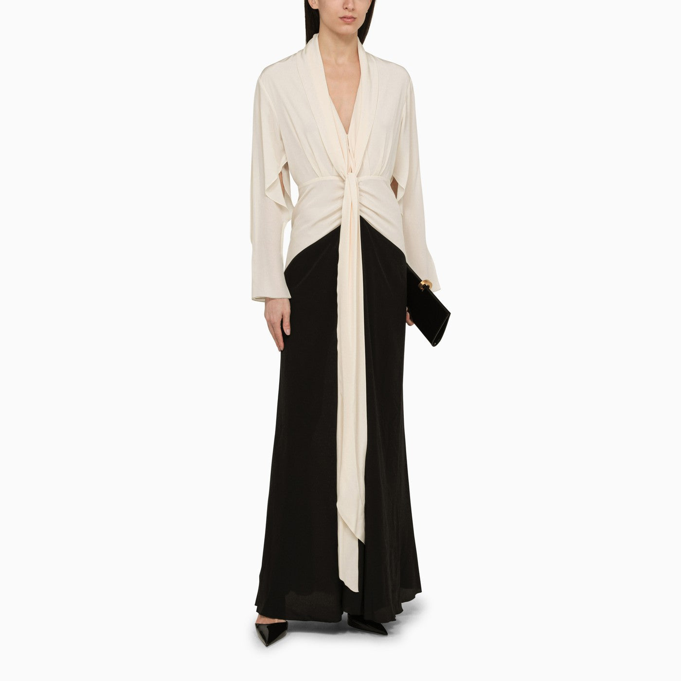 Victoria Beckham Vanilla/Black Silk Dress