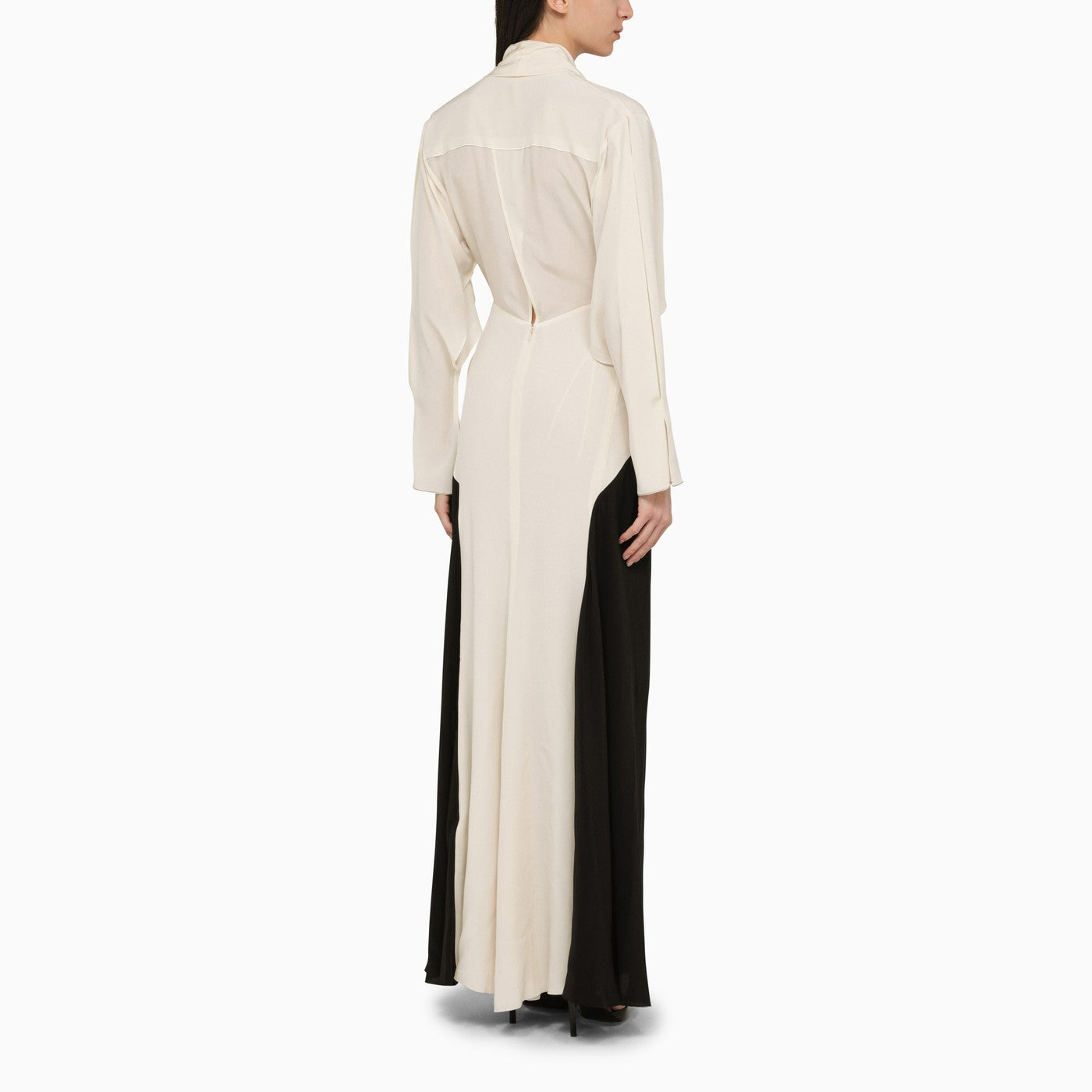 Victoria Beckham Vanilla/Black Silk Dress