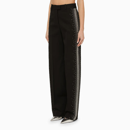 The Attico Black Wool Jagger Trousers With Thermostrass