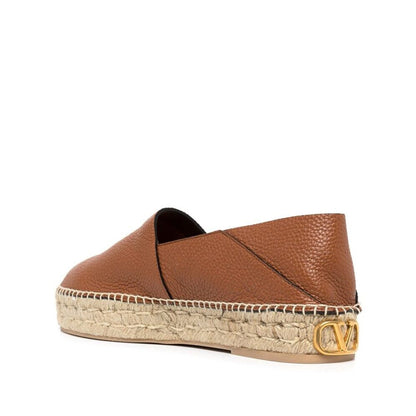 Valentino Garavani Valentino Garavani Logo Plaque Leather Espadrilles