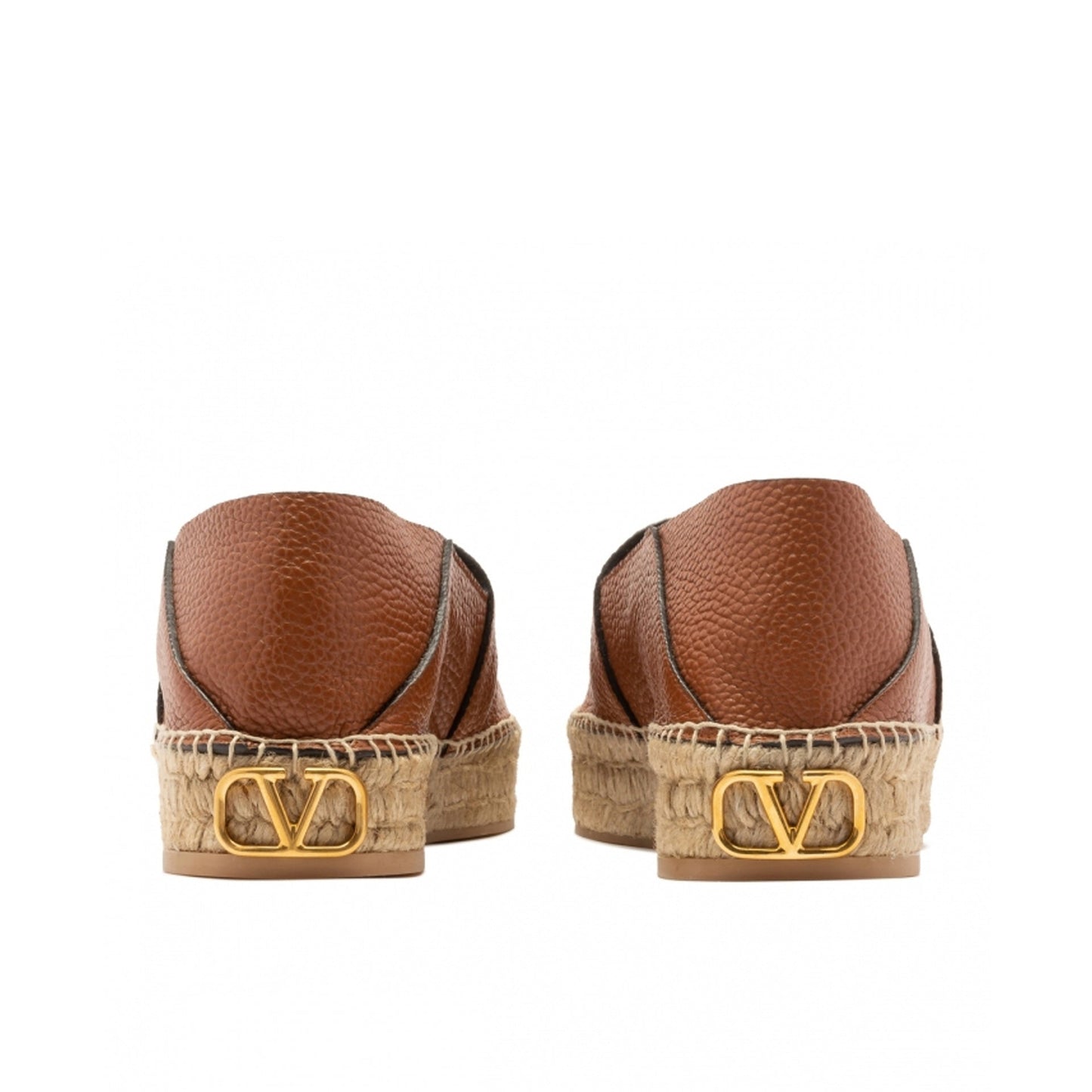 Valentino Garavani Valentino Garavani Logo Plaque Leather Espadrilles