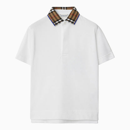 Burberry White Cotton Polo