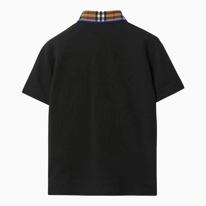 Burberry Black Cotton Polo