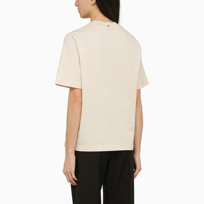 Burberry Beige Crew Neck T Shirt With Logo