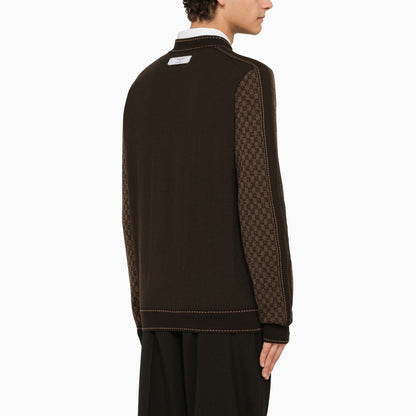 Balmain Brown Wool Turtleneck Sweater