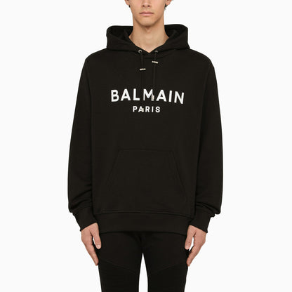 Balmain Black Hoodie With Logo