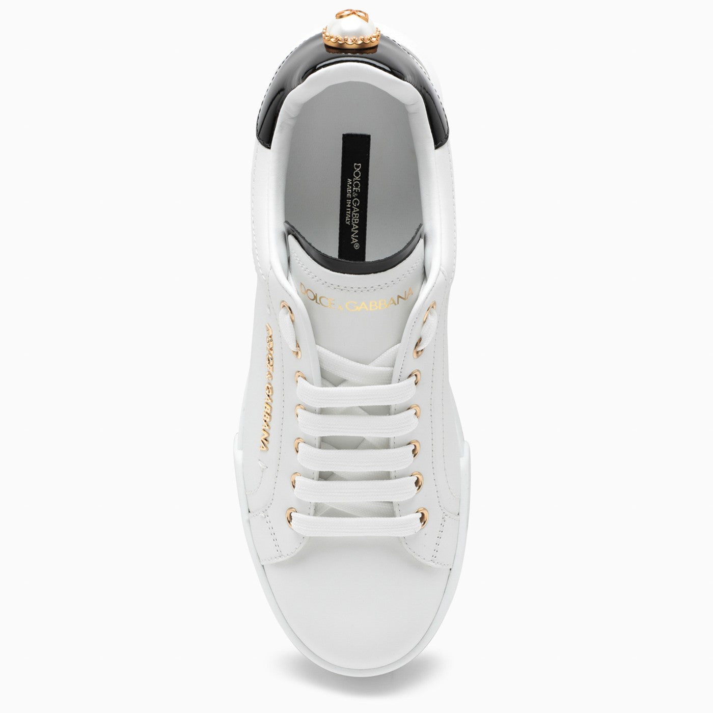 Dolce&Gabbana White And Gold Low Sneakers