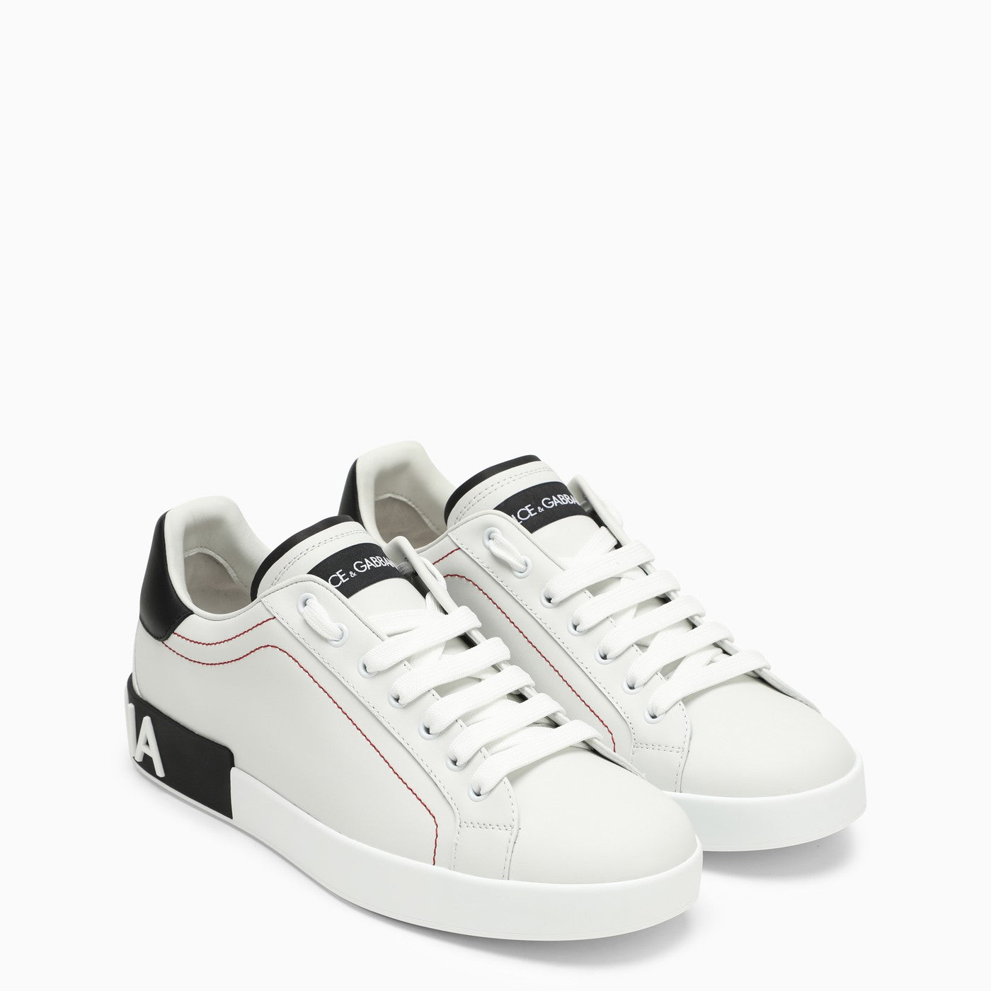 Dolce&Gabbana Portofino White/Black Leather Trainer