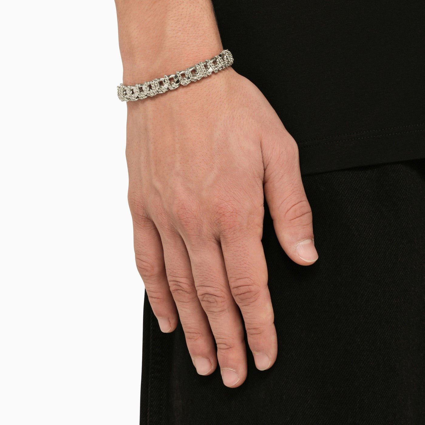 Emanuele Bicocchi Silver 925 Intricate Chain Bracelet