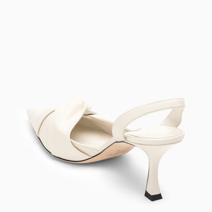 Jimmy Choo Hedera 70 Slingback In Milk Coloured Leather