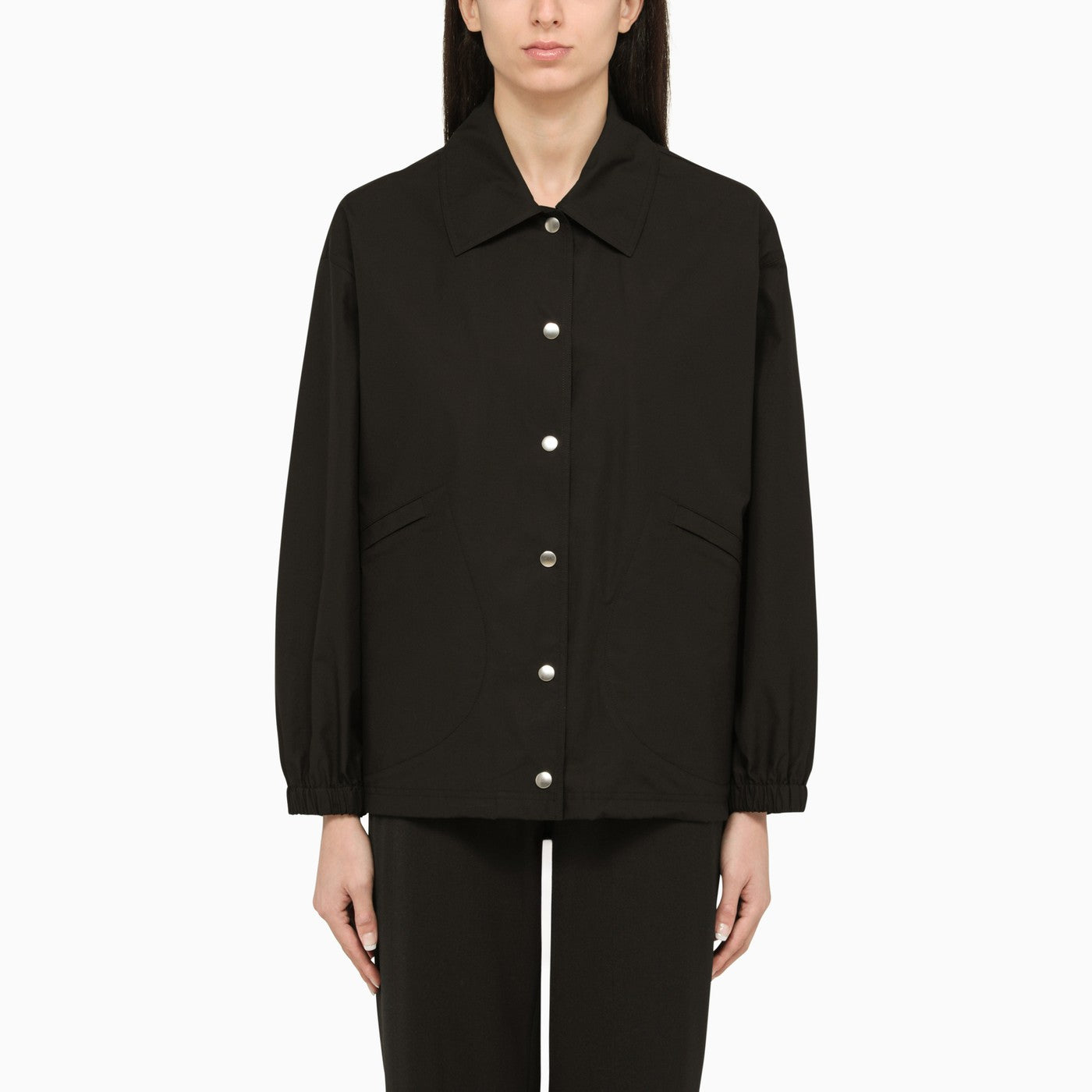 Jil Sander Black Cotton Jacket With Logo