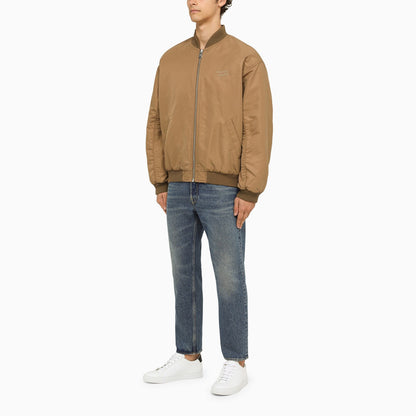 Maison Kitsuné Taupe Nylon Bomber Jacket