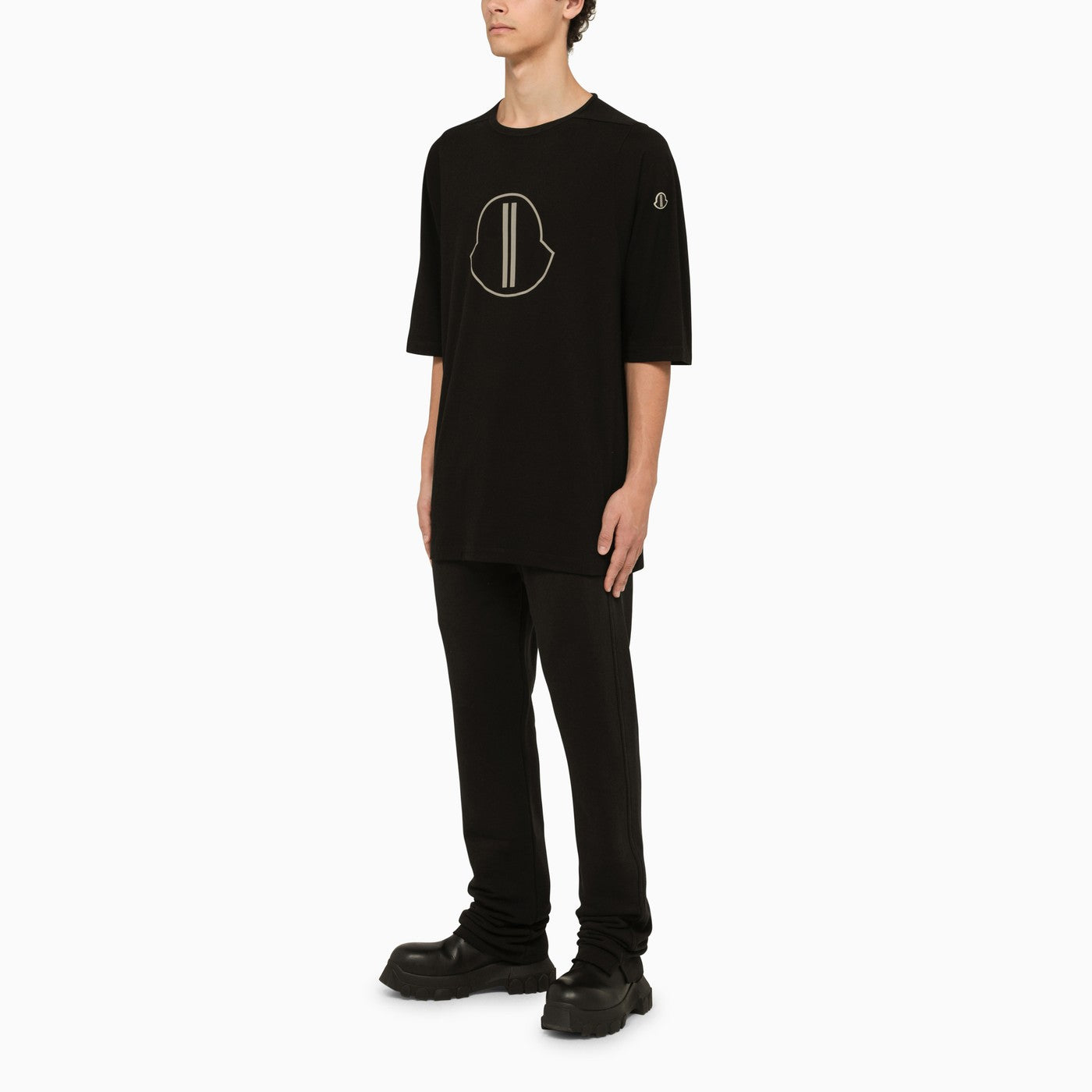 Rick Owens Black Cotton Berlin Pants With Logo