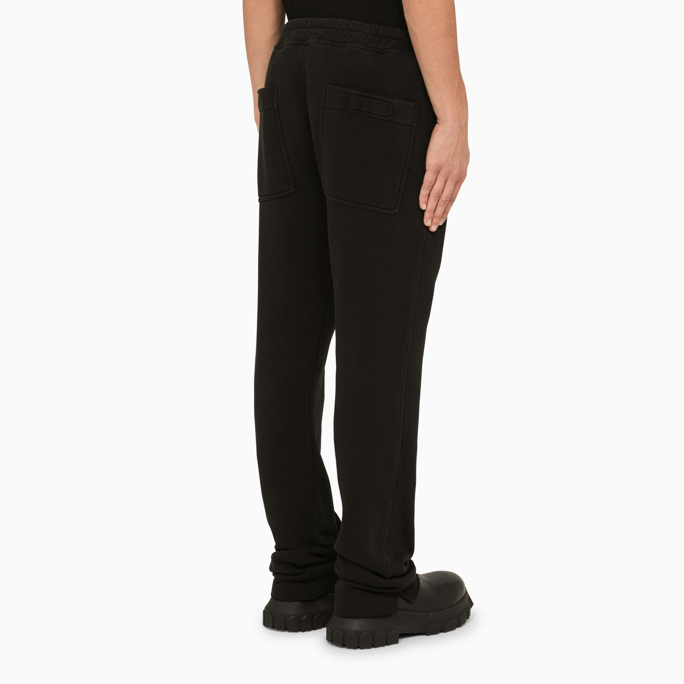 Rick Owens Black Cotton Berlin Pants With Logo