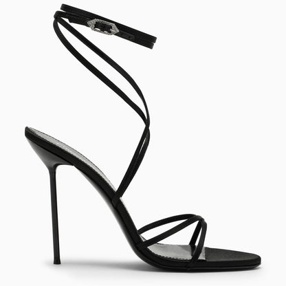 Paris Texas Black Liz Sandal With Satin Laces