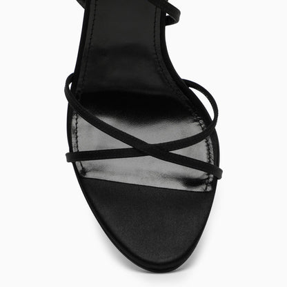 Paris Texas Black Liz Sandal With Satin Laces