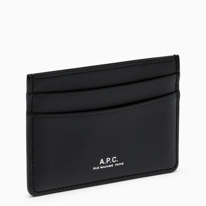 A.P.C. Black Card Holder With Logo Print