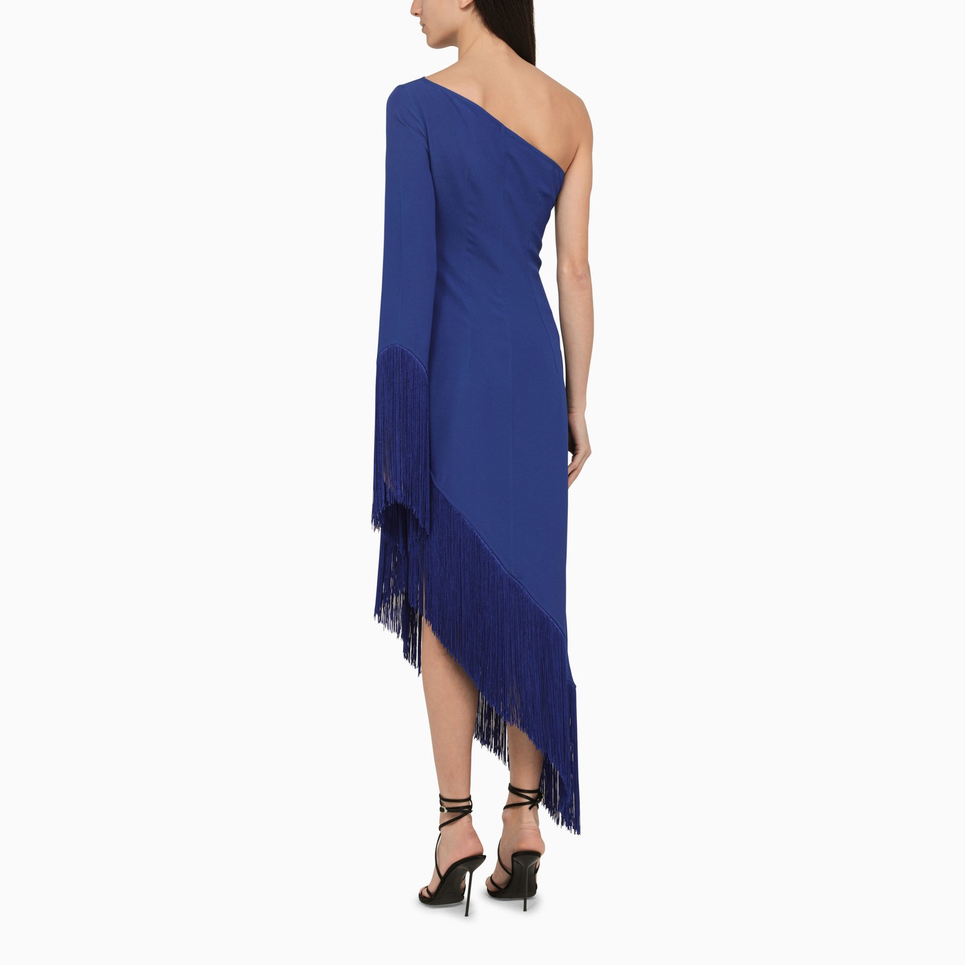 Taller Marmo Electric Blue Aventador Dress With Fringes