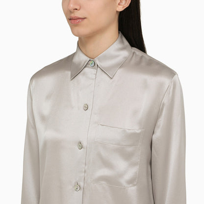 Vince Classic Pearl Grey Silk Shirt