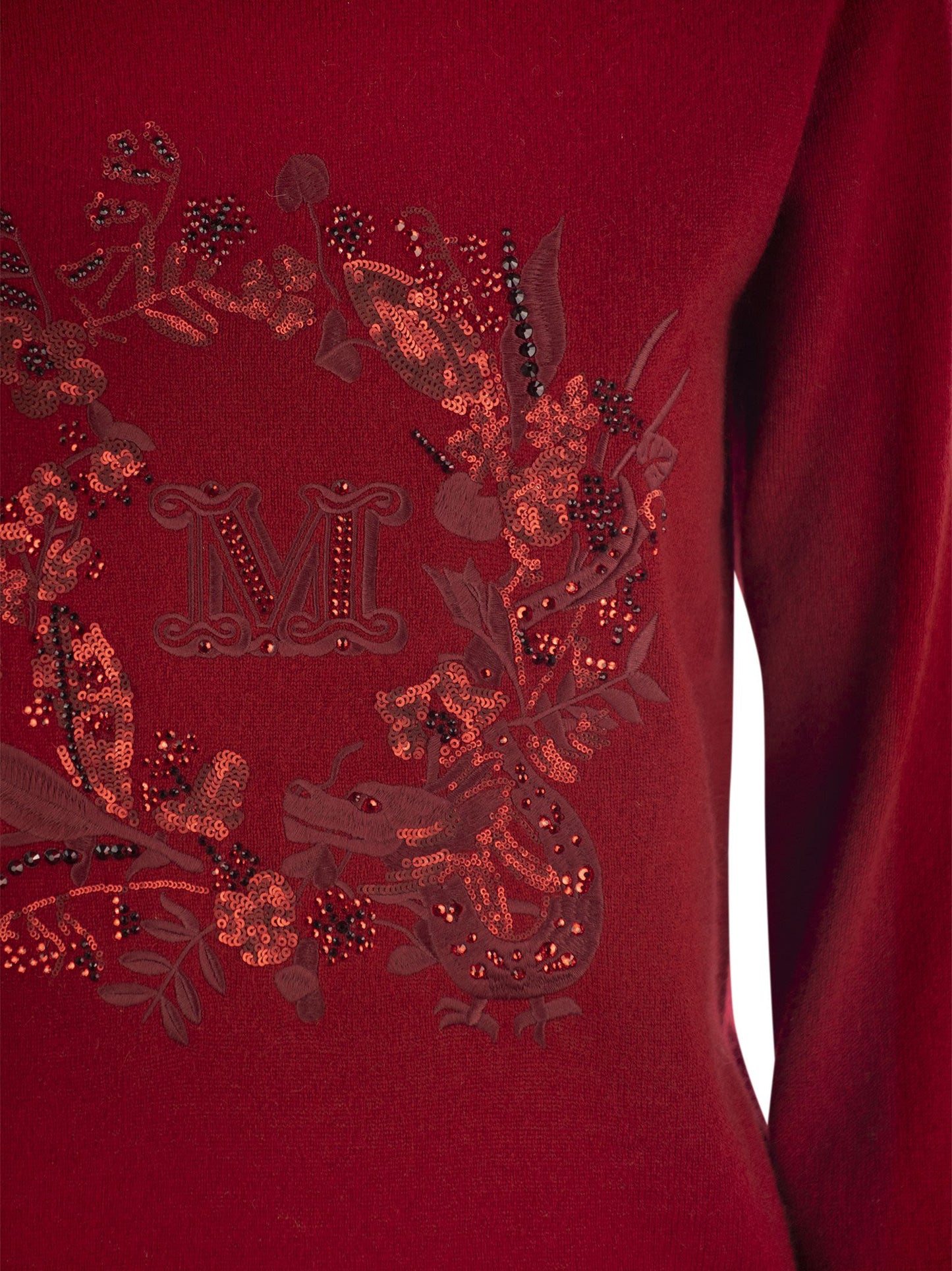 Max Mara Bari Wool And Cashmere Sweater With Embroidery