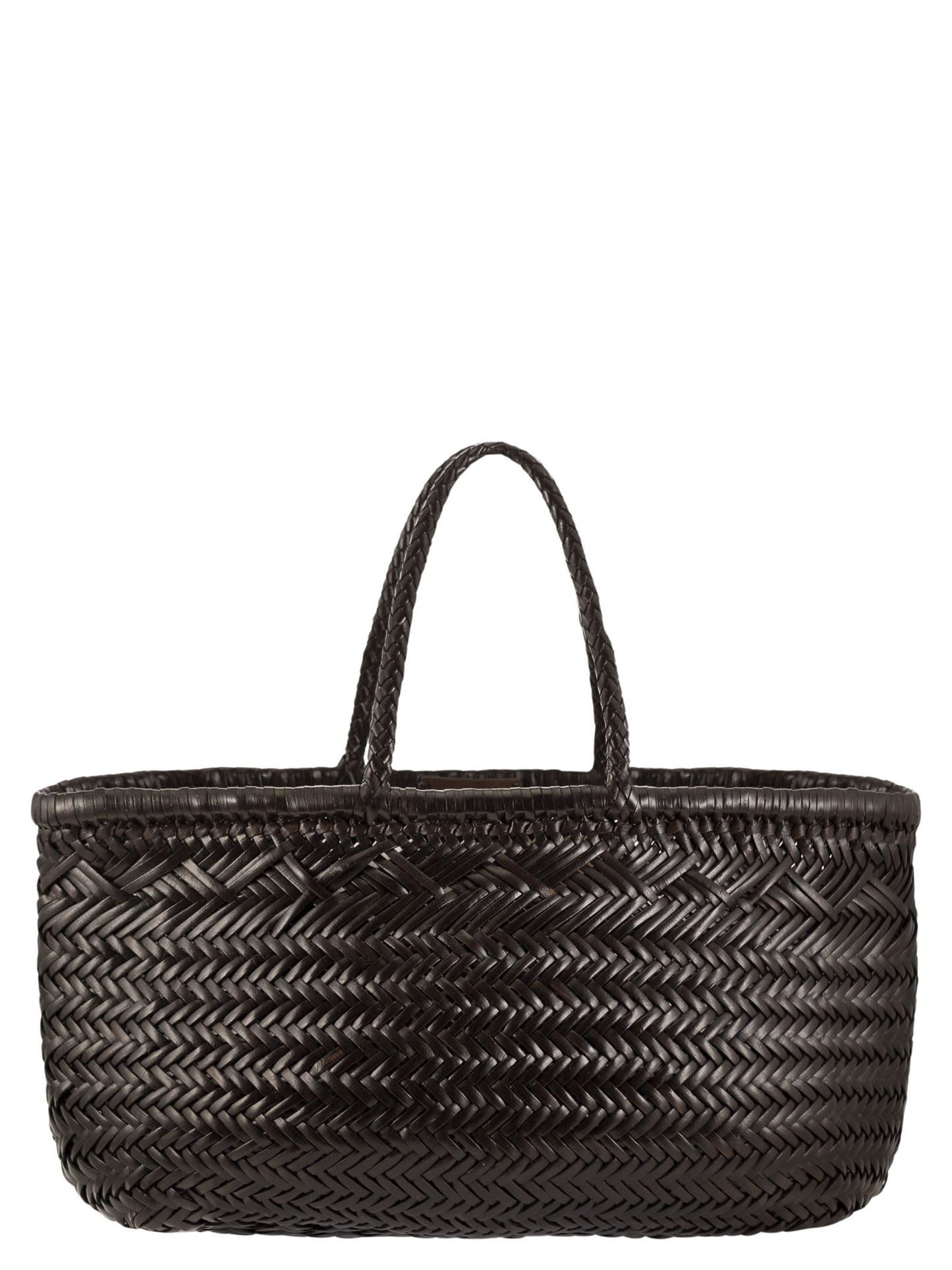 Dragon Bamboo Triple Jump Woven Leather Basket Bag