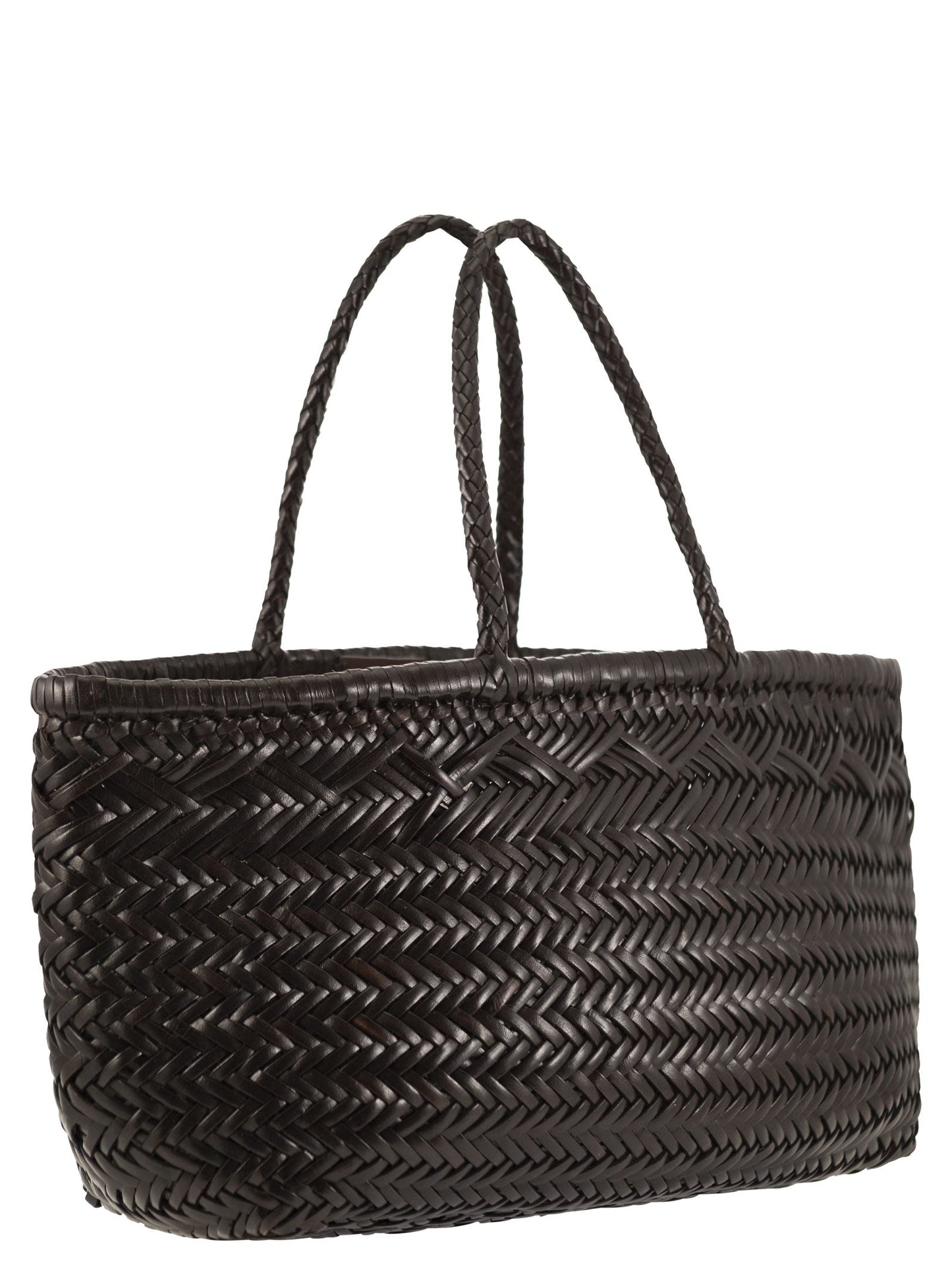 Dragon Bamboo Triple Jump Woven Leather Basket Bag