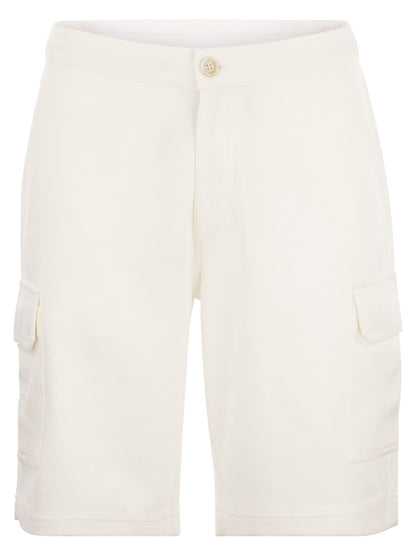 Brunello Cucinelli Bermuda Trousers In Light Cotton Fleece