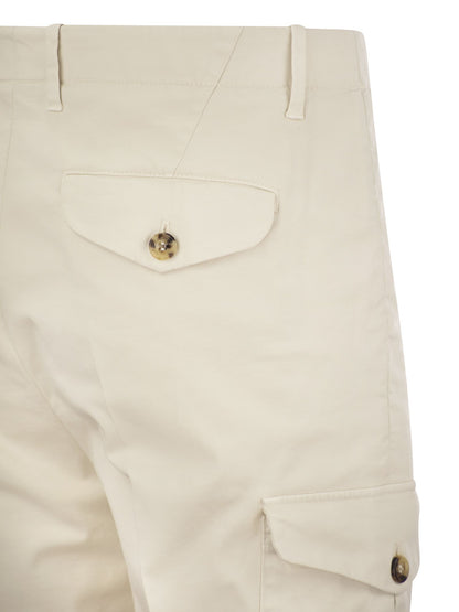 Brunello Cucinelli Cotton Gabardine Trousers With Cargo Pockets