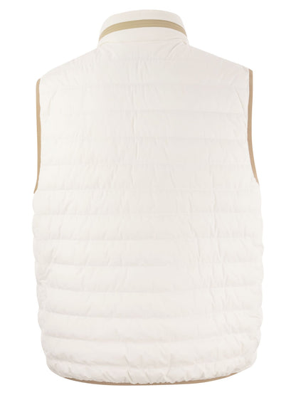 Brunello Cucinelli Sleeveless Down Jacket In Membranated Nylon