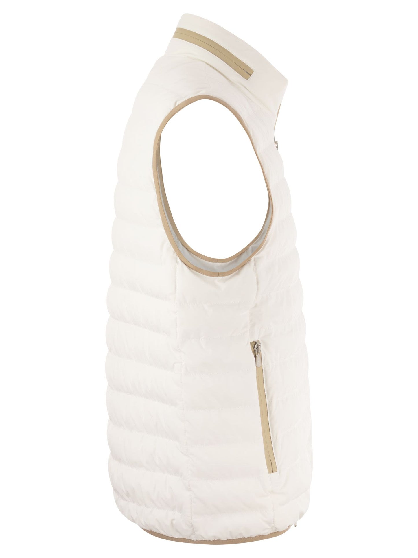 Brunello Cucinelli Sleeveless Down Jacket In Membranated Nylon