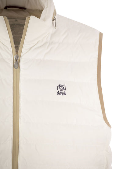 Brunello Cucinelli Sleeveless Down Jacket In Membranated Nylon